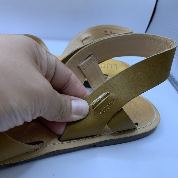 Lucca Lane Womens Hope Tan Leather Sandals Shoes size 11M D20 - Picture 5 of 8